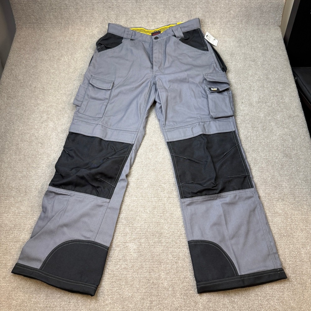 MSRP $70 CAT Caterpillar Mens 32/30 Grey/Black Trademark Trouser Work Pants